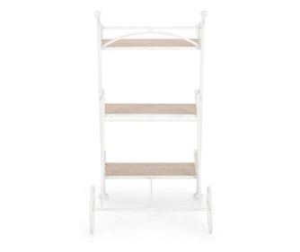 Guenda White Steel & Brown MDF Flower Pot Stand 54x34x78h