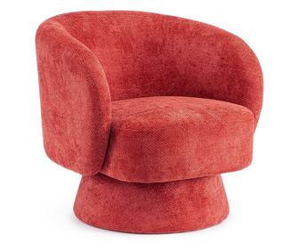 Julienne Red Fabric Swivel Armchair 78x81x77h