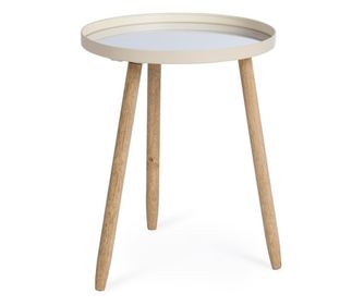 Komplet 2 miz Edvard, jeklo, les, ogledalo Ø35,5x44v; Ø40x51v