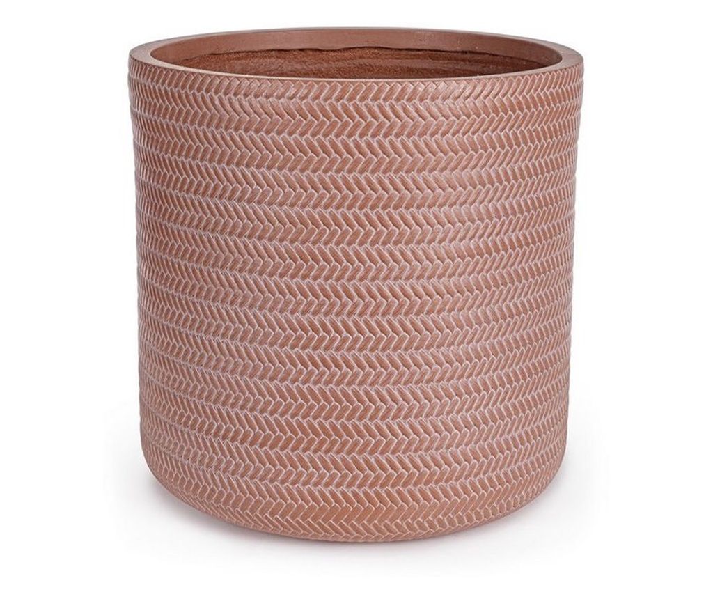 Komplet 4 cvetličnih loncev Tressage opečnate barve Ø24x24v; Ø30x30v; Ø36x36v; Ø43x43v