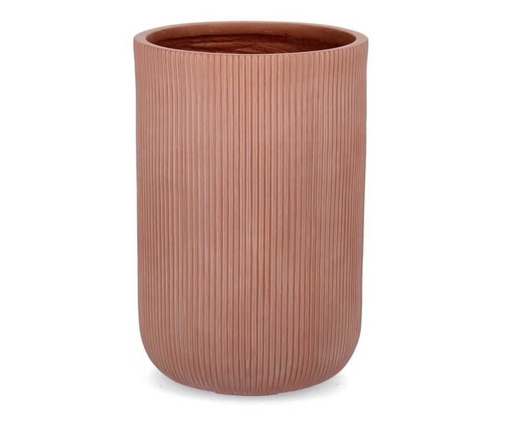 Komplet 3 pletenih cvetličnih loncev iz steklenih vlaken opečnate barve Ø24,5x36,5v; Ø30,5x47,5v; Ø37,5x55,5v