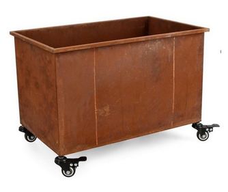 Set 3 suporturi ghivece flori otel maro Haik 32x22x27h; 42x27x32h; 52x32x37h