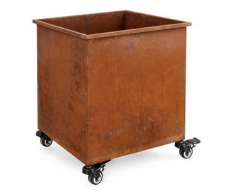 Set 3 suporturi ghivece flori otel maro Haik 25x25x32h; 30x30x37h; 35x35x42h