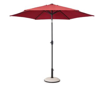 Sivi i crveni vrtni suncobran Khalife Ø270x235h