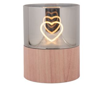 LED Brown Plastic Candle Ø 8x10 cm