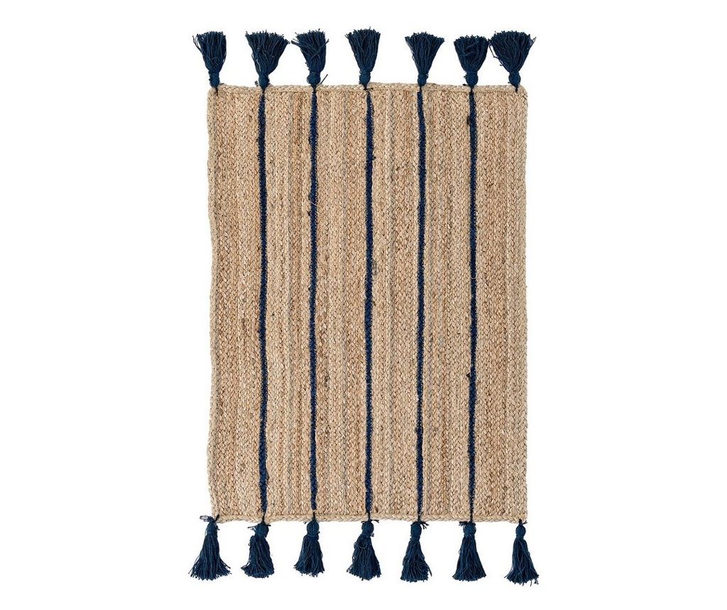 Χαλί Γιούτα Jalaja Natural Blue 60x90 εκ.