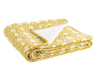 Chambery bijela/oker poliesterska deka 130x180 cm