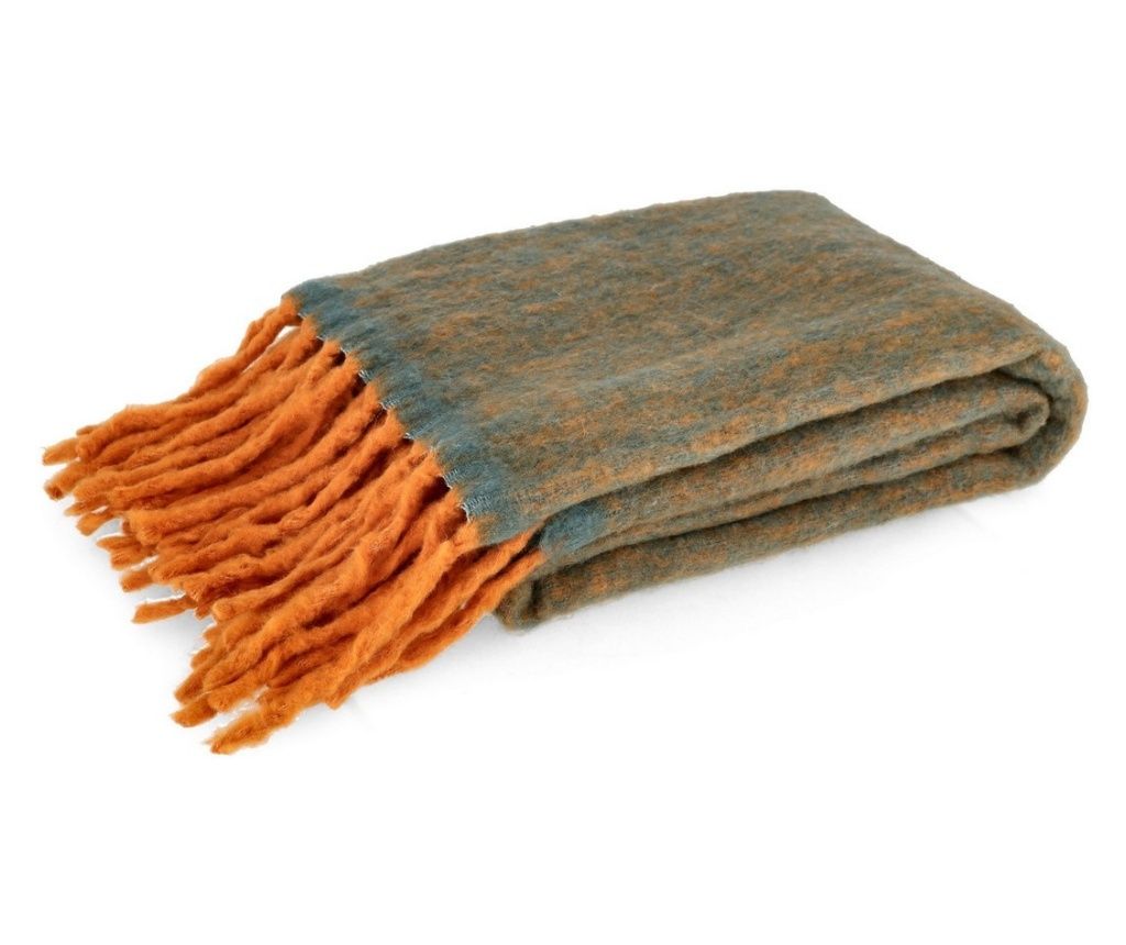 Modra in oranžna Winnie odeja 130x170 cm