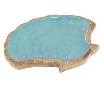 Set od 2 Knossos pladnja od drva manga i emajla 25x23x1.5v; 30x25x1.5v