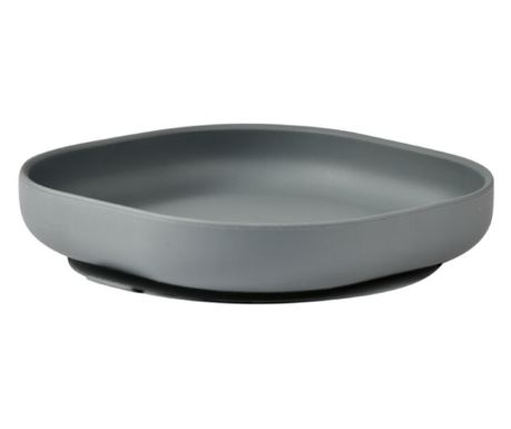 Farfurie silicon cu ventuza Beaba Mineral Grey