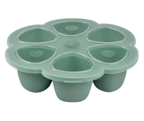 Recipient ermetic silicon multiportii 6x90 ml Beaba Sage Green
