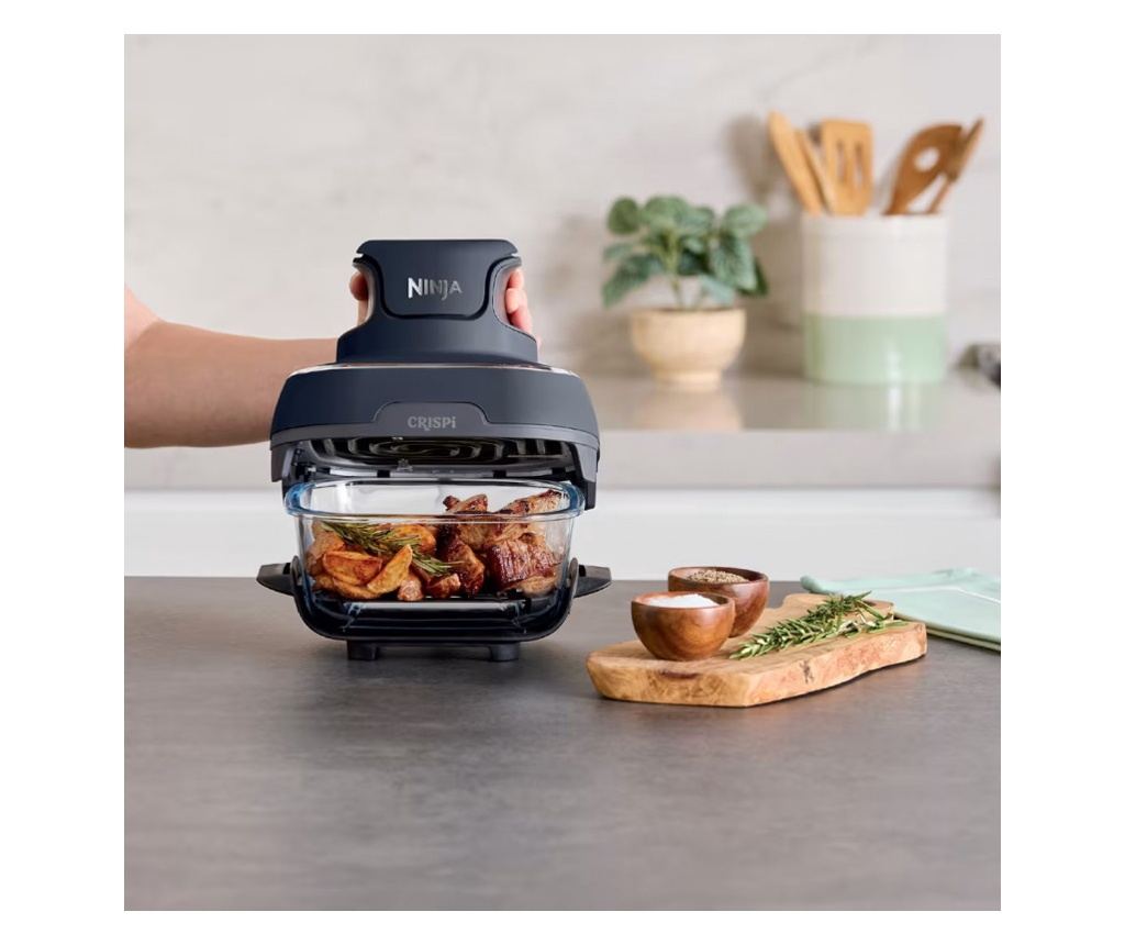 4 az 1-ben Hordozható Air Fryer Ninja CRISPI FN101EUGY, 1700W, 3.8l, 6 Adag, 2 Üveg Tartály, 4 Program, PFAS-mentes - 2