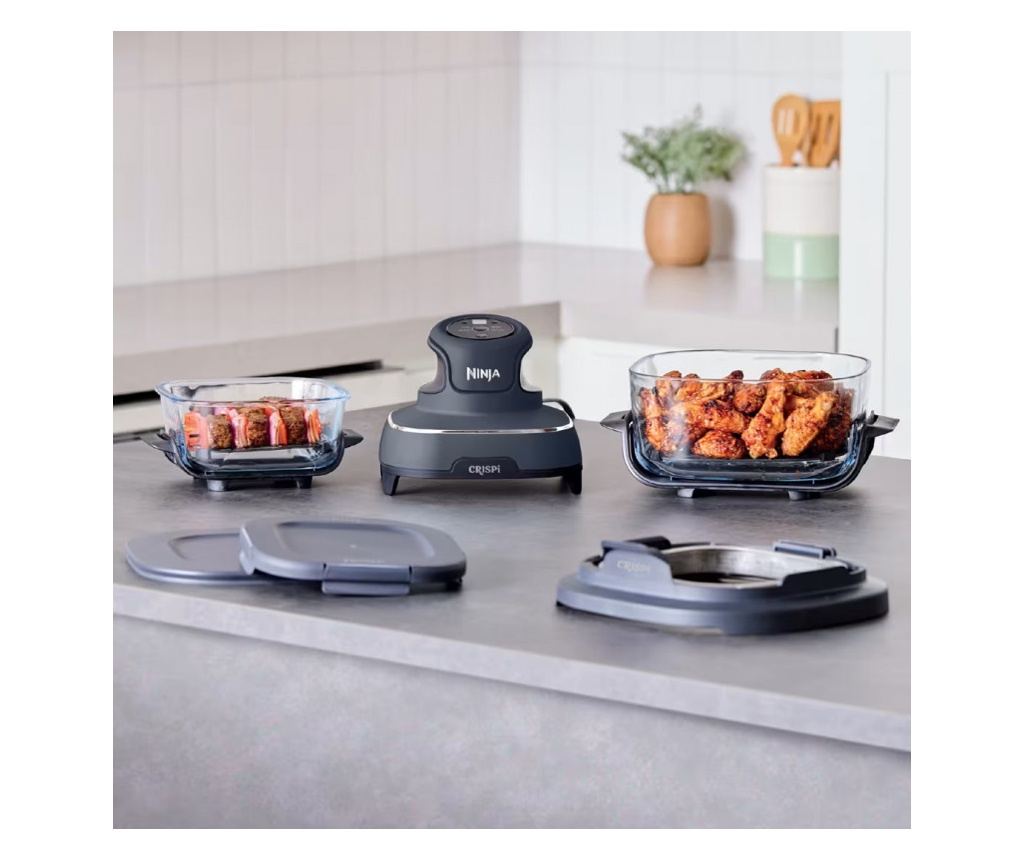 4 az 1-ben Hordozható Air Fryer Ninja CRISPI FN101EUGY, 1700W, 3.8l, 6 Adag, 2 Üveg Tartály, 4 Program, PFAS-mentes - 10