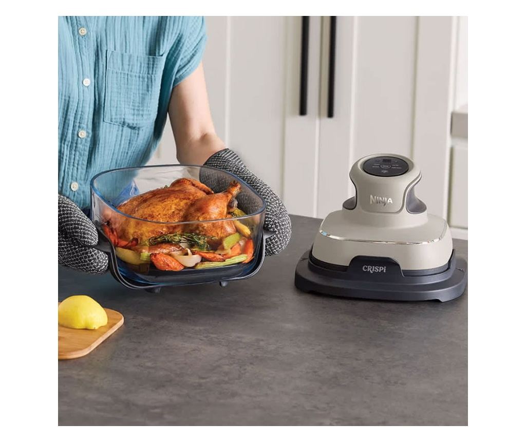 Ninja CRISPi FN101EUST 4 az 1-ben Hordozható Air Fryer, 1700W, 3.8L, 6 Adag, 2 Üvegtál, 4 Program, PFAS-mentes - 8