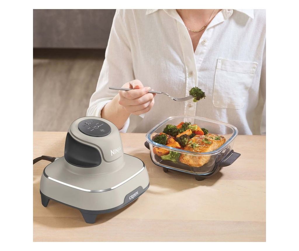 Ninja CRISPi FN101EUST 4 az 1-ben Hordozható Air Fryer, 1700W, 3.8L, 6 Adag, 2 Üvegtál, 4 Program, PFAS-mentes - 6