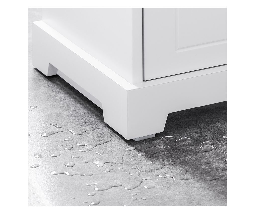 SoBuy BZR205-W 60 cm-es fürdőszobai mosdószekrény fehér színben. A helytakarékos, 60x30x60 cm méretű bútor nedvességálló MDF any - 9
