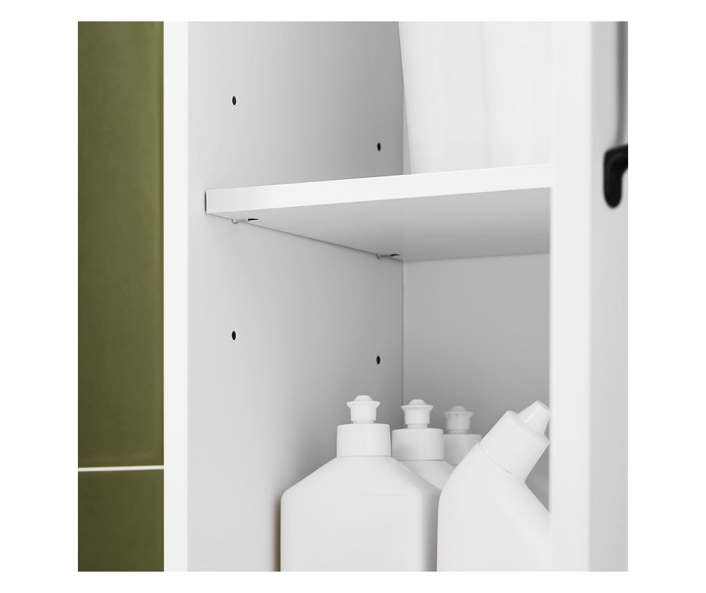 SoBuy BZR206-W 42 cm magas fürdőszobaszekrény - Helytakarékos kivitel, fiókkal és állítható polcokkal - Modern fehér, nedvességá - 8