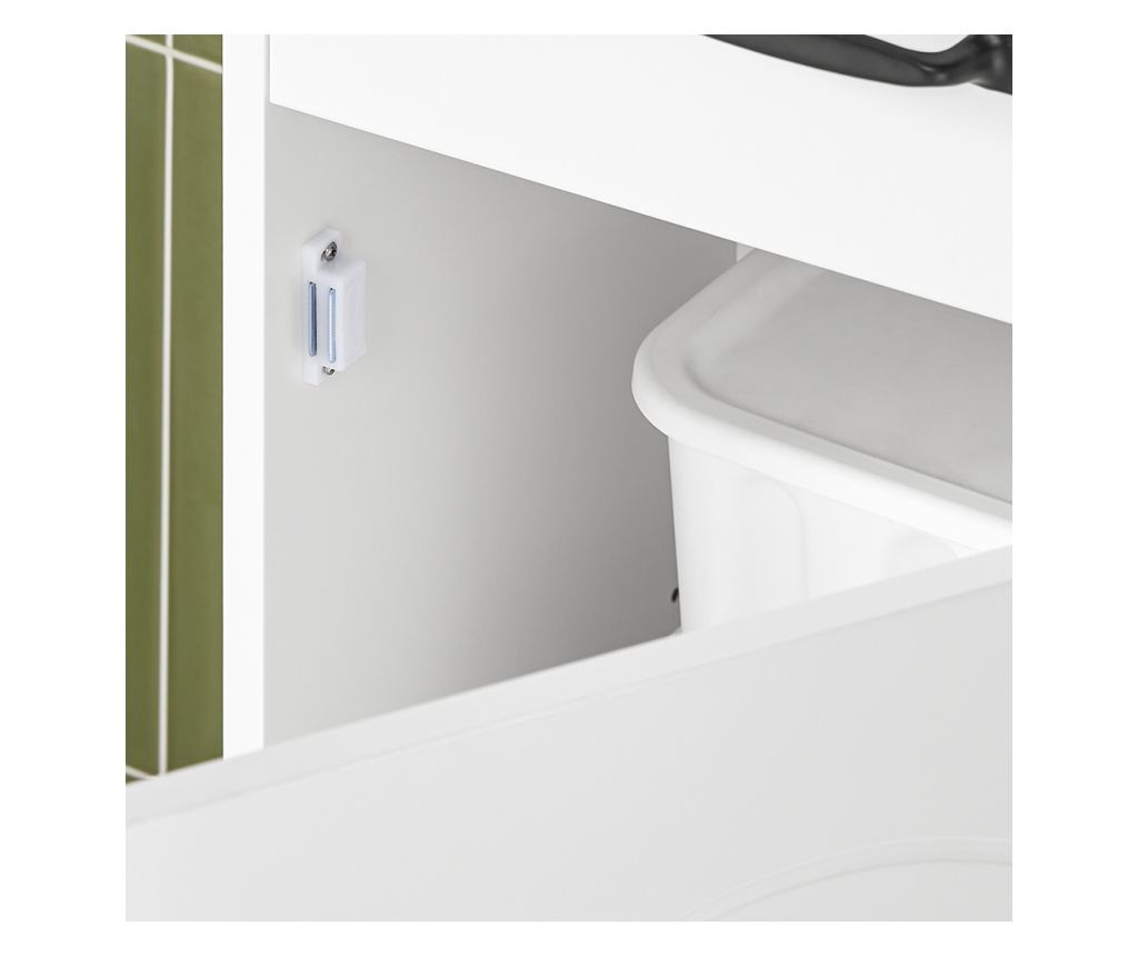 SoBuy BZR206-W 42 cm magas fürdőszobaszekrény - Helytakarékos kivitel, fiókkal és állítható polcokkal - Modern fehér, nedvességá - 9