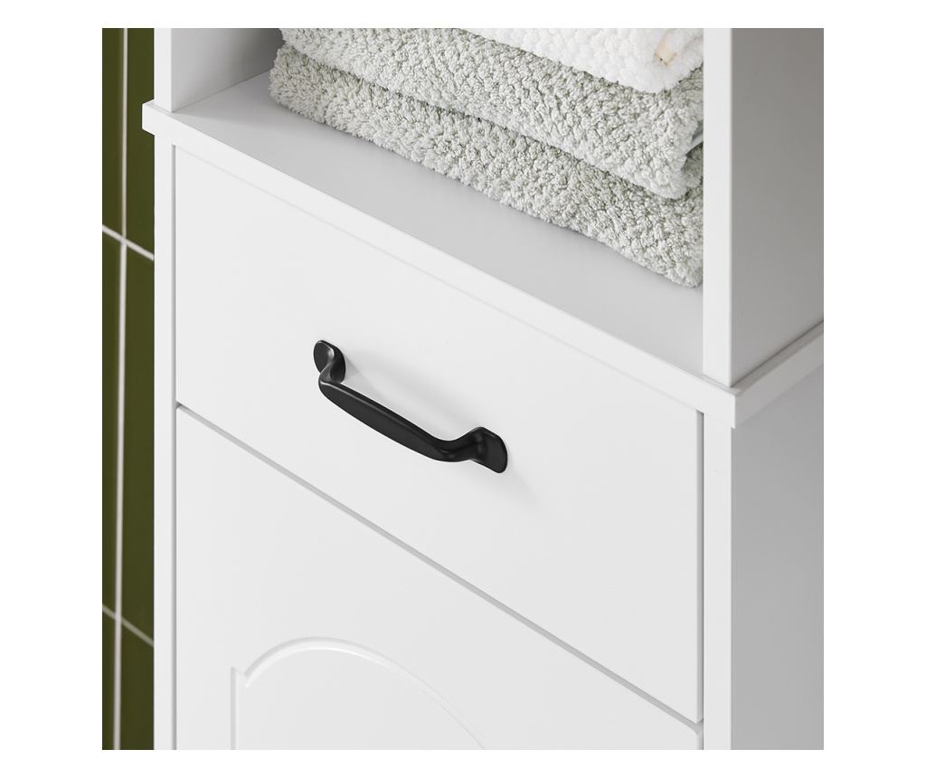 SoBuy BZR206-W 42 cm magas fürdőszobaszekrény - Helytakarékos kivitel, fiókkal és állítható polcokkal - Modern fehér, nedvességá - 10