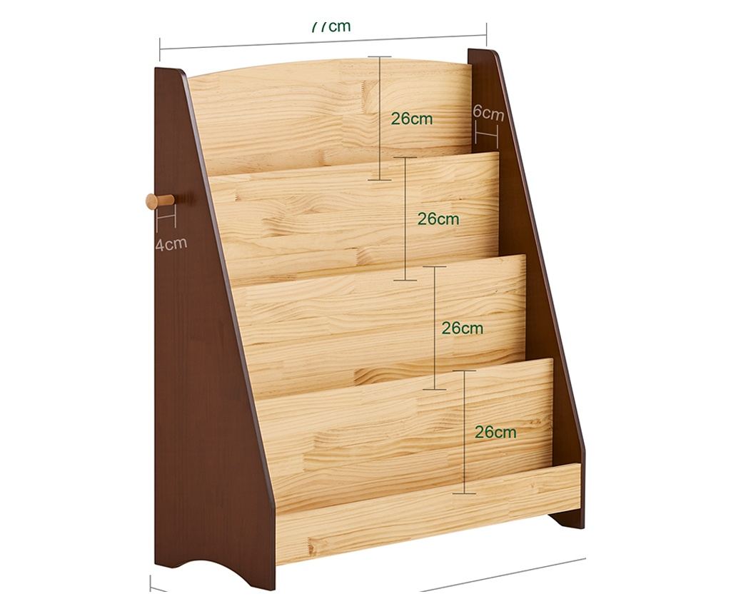 SoBuy KMB32-N Gyermek Montessori könyvespolc, 4 rekesz és 2 kampó kiegészítőkkel
A praktikus, természetes faanyagú (91x30x89 cm) - 3
