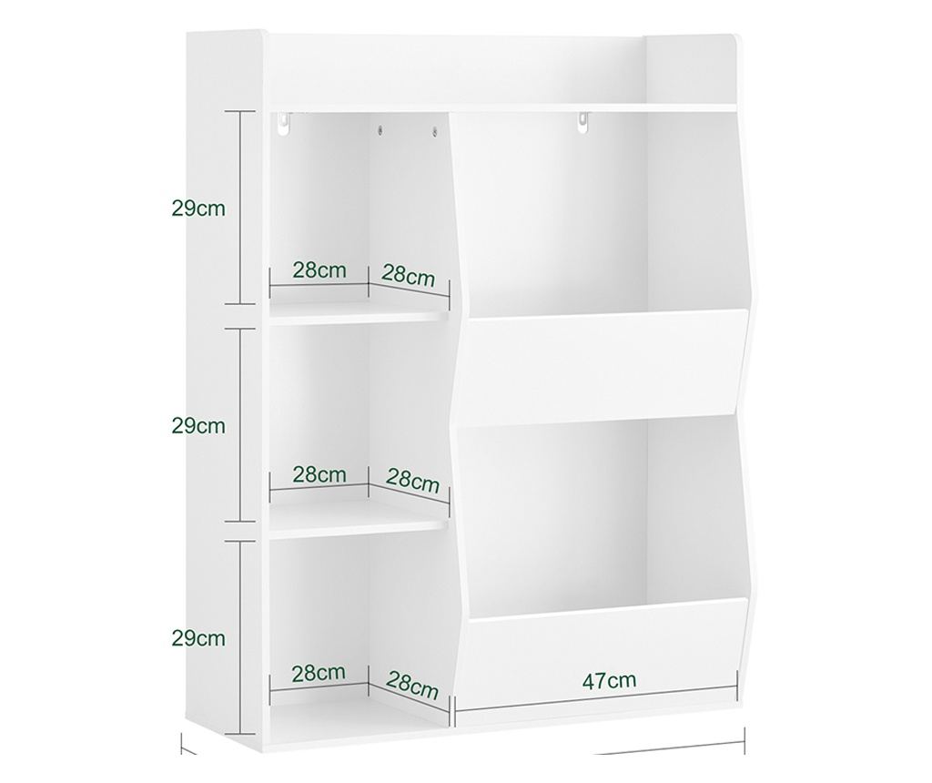 SoBuy KMB55-K-W Gyermekeknek készült Montessori könyvespolc és játékpolc - 5 rekeszes, fehér padlós modell - 80x34x104 cm

Ez a - 3