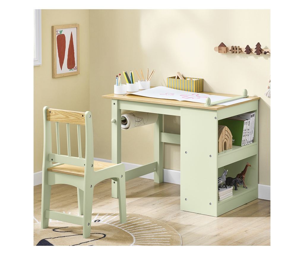SoBuy KMB60-GR Gyermek asztal székkel, zöld
Multifunkciós gyermekbútor készlet 2 beépített polccal
80 x 50 x 66 cm

Idealís játé - 2
