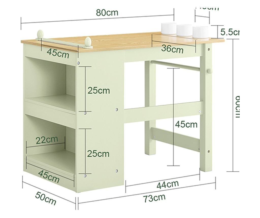 SoBuy KMB60-GR Gyermek asztal székkel, zöld
Multifunkciós gyermekbútor készlet 2 beépített polccal
80 x 50 x 66 cm

Idealís játé - 3