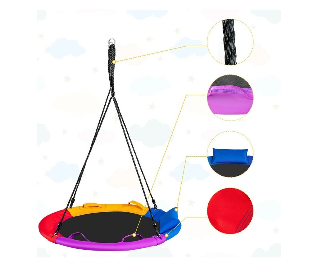 Fészekhinta fejpárnával, kapaszkodókkal 100cm - 2