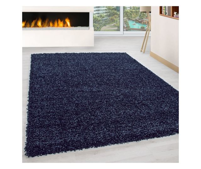 Shaggy Rug, Solid Navy Blue, 60 cm x 110 cm