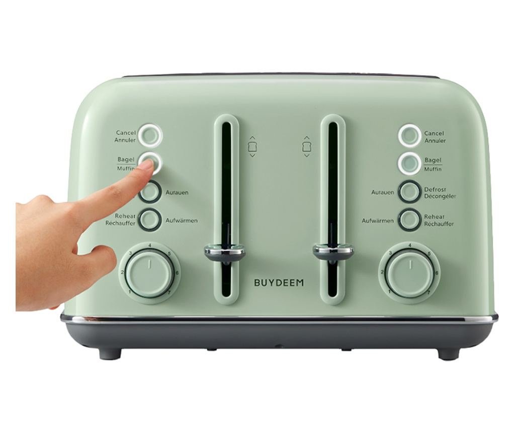 BUYDEEM DT640E 4-szeletes kenyérpirító, 1800W, 7 program, 7 pirítási szint, LED kijelzők, morzsatálca - 6