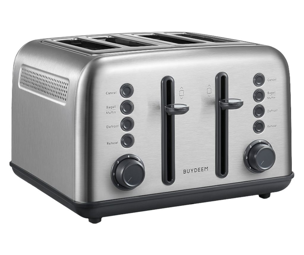 BUYDEEM DT640E 4-szeletes kenyérpirító, 1800W, 7 program, 7 pirítási szint, LED kijelzők, morzsatálcák - 2