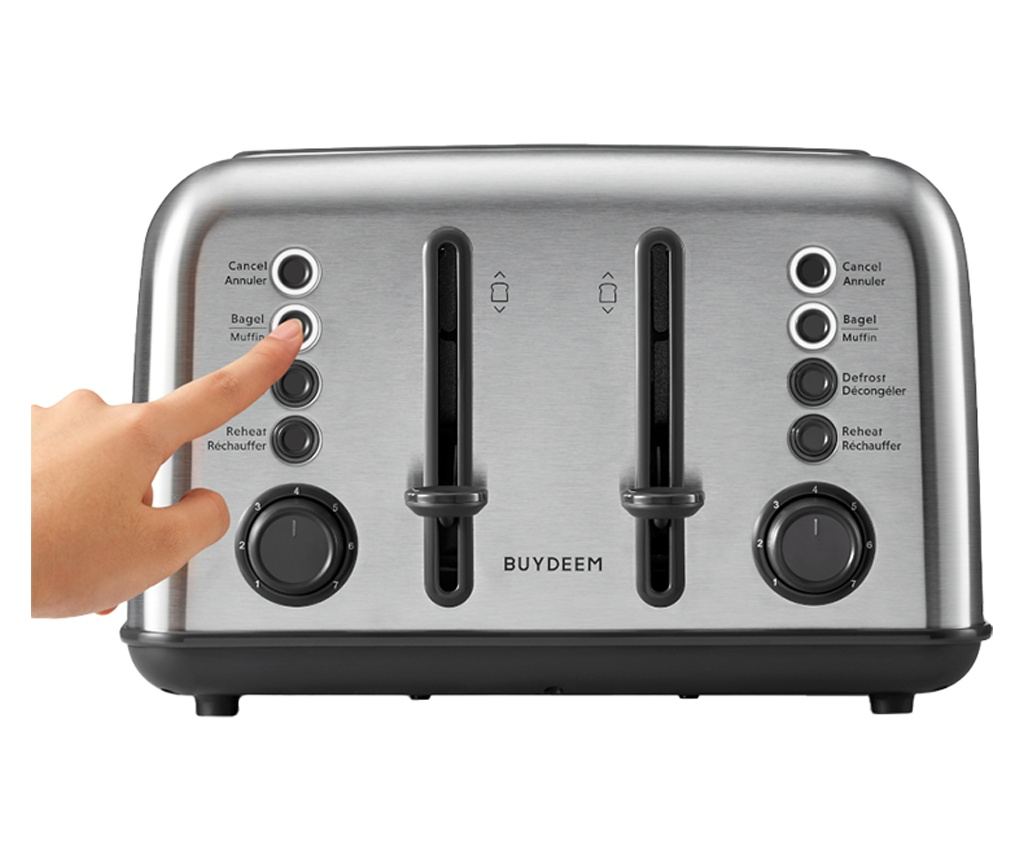 BUYDEEM DT640E 4-szeletes kenyérpirító, 1800W, 7 program, 7 pirítási szint, LED kijelzők, morzsatálcák - 3