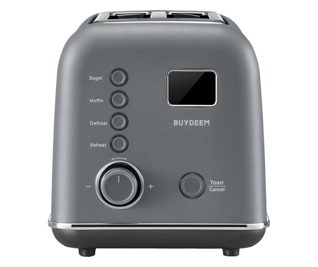 BUYDEEM DT730E Kenyérpirító, 900W, 2 Szelet, 9 Automata Program, 9 Pirítási Fokozat, Rozsdamentes Acél Ház, LCD Kijelző, LED Jel - 2