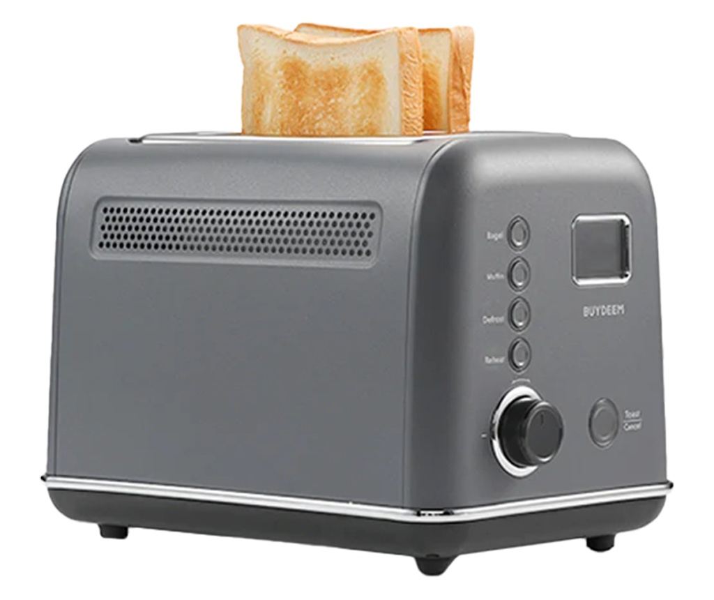 BUYDEEM DT730E Kenyérpirító, 900W, 2 Szelet, 9 Automata Program, 9 Pirítási Fokozat, Rozsdamentes Acél Ház, LCD Kijelző, LED Jel - 4