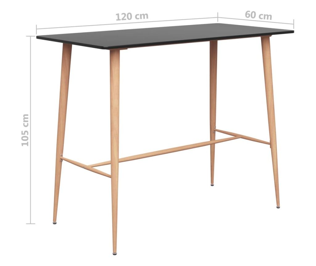 Бар комплект мебели, 5 части, черно и бяло - 12