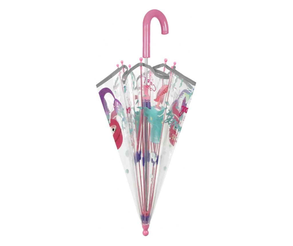 Umbrelă transparentă Perletti CoolKids Sirenă 60cm - 2