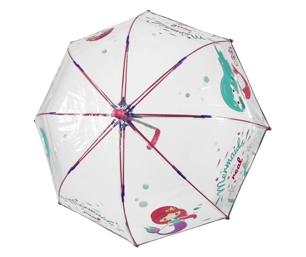 Umbrelă transparentă Perletti CoolKids Sirenă 60cm - 3