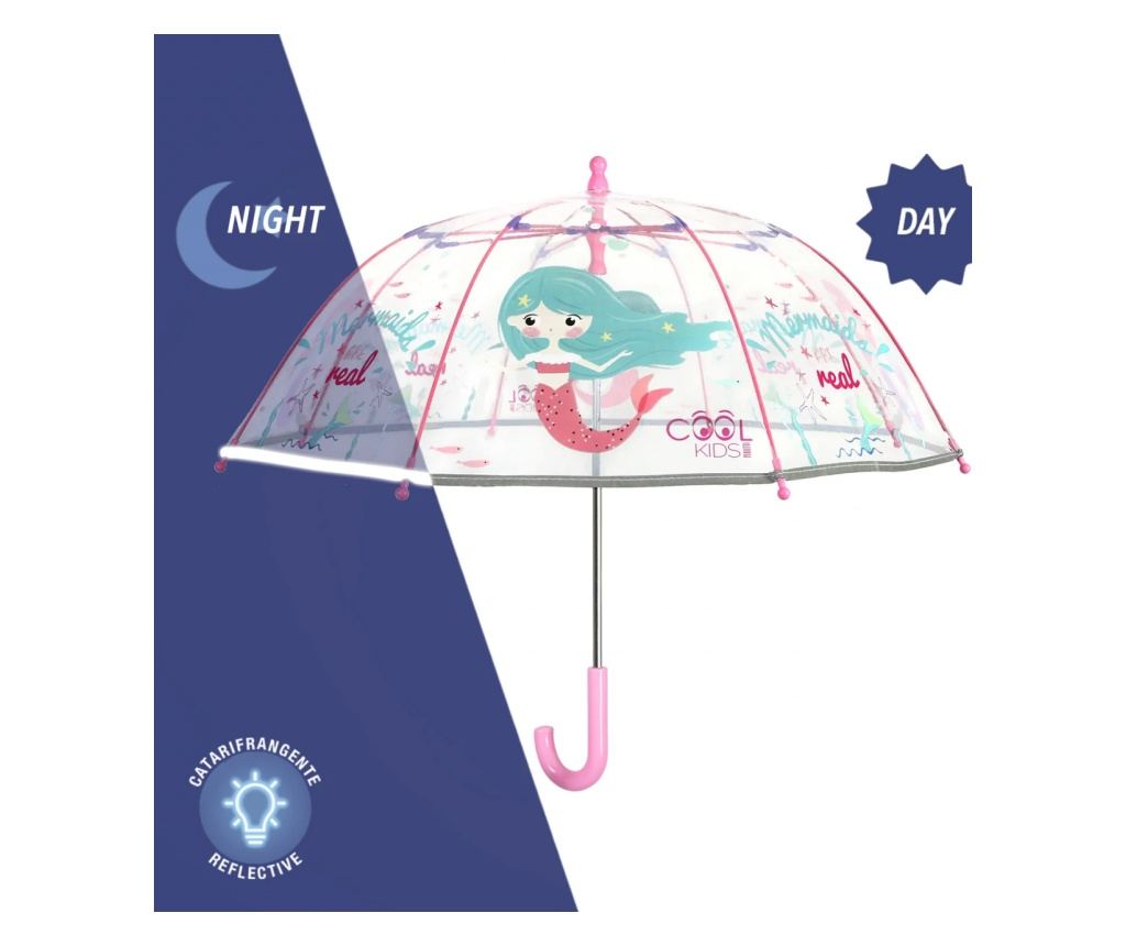 Umbrelă transparentă Perletti CoolKids Sirenă 60cm - 6