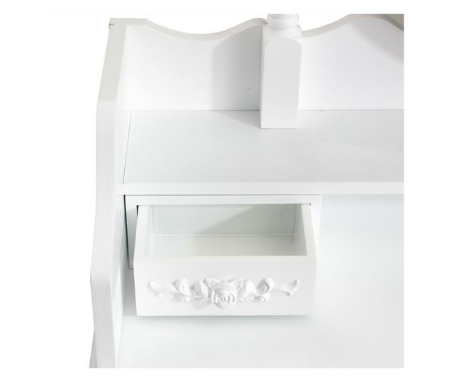 Toaletní stolek s taburetkou, rome, bílý