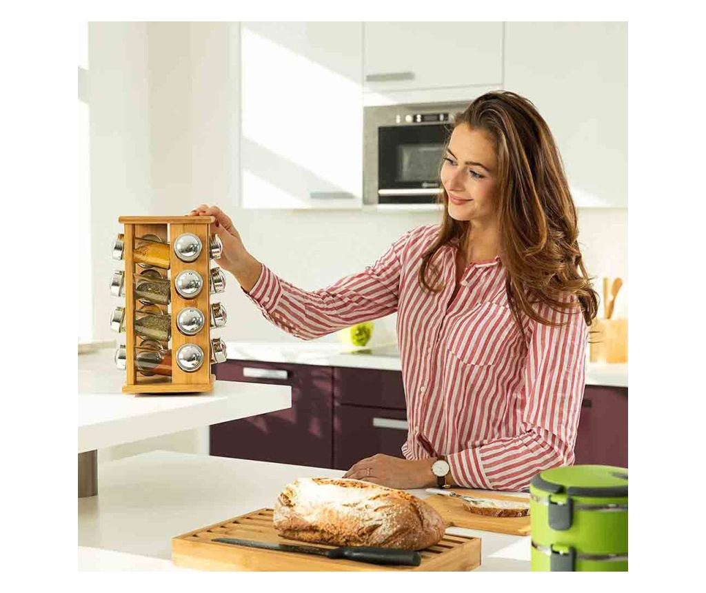 Bambusový stojan na koření, 16 kusový - 4