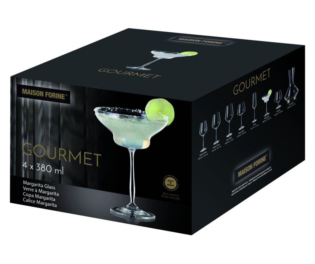 Set 4 pahare margarita MAISON FORINE Gourmet, 380ml, sticla cristalina - 2