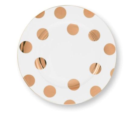 Set 2 farfurii din porțelan, Pip Studio, Breakfast, Dot Delight White, 23 cm, colecția Dot Delight