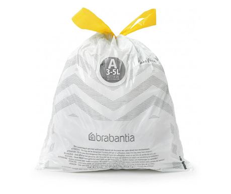 Saci de gunoi Brabantia PerfectFit Sort&Go/Touch 647033, mărimea A, 3-5 l, 20 bucăți, albi