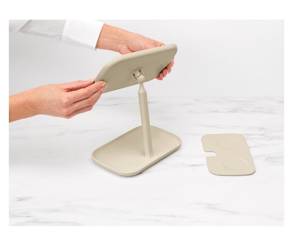 Brabantia ReNew Tükör Tartóval 1006271, 28.3x20x12.6 cm, Csúszásmentes Talp, 360°-ban Állítható, Bézs - 9