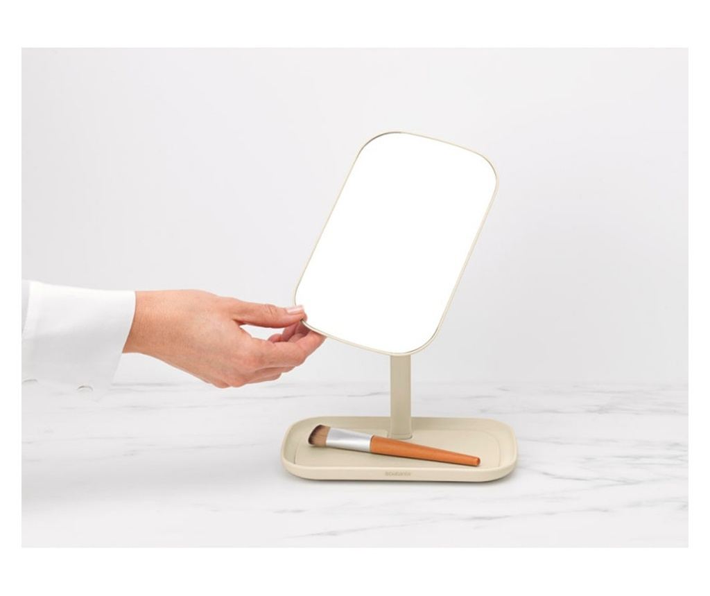 Brabantia ReNew Tükör Tartóval 1006271, 28.3x20x12.6 cm, Csúszásmentes Talp, 360°-ban Állítható, Bézs - 11