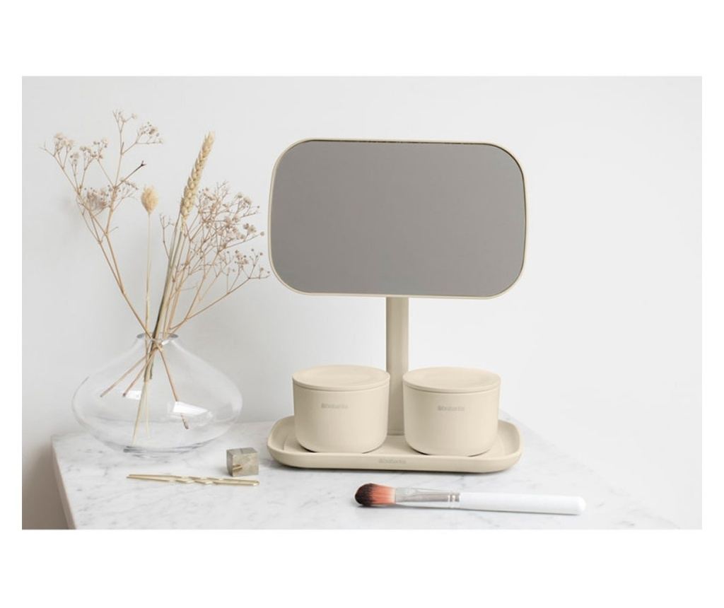 Brabantia ReNew Tükör Tartóval 1006271, 28.3x20x12.6 cm, Csúszásmentes Talp, 360°-ban Állítható, Bézs - 12