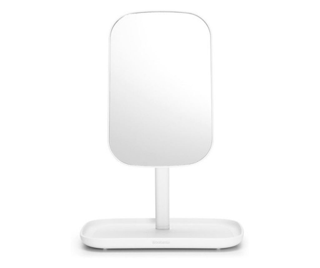 Brabantia ReNew Tükör kiegészítőtartóval 1004185, 28,3x20x12,6 cm, csúszásmentes talp, 360°-os elforgatás, fehér - 8
