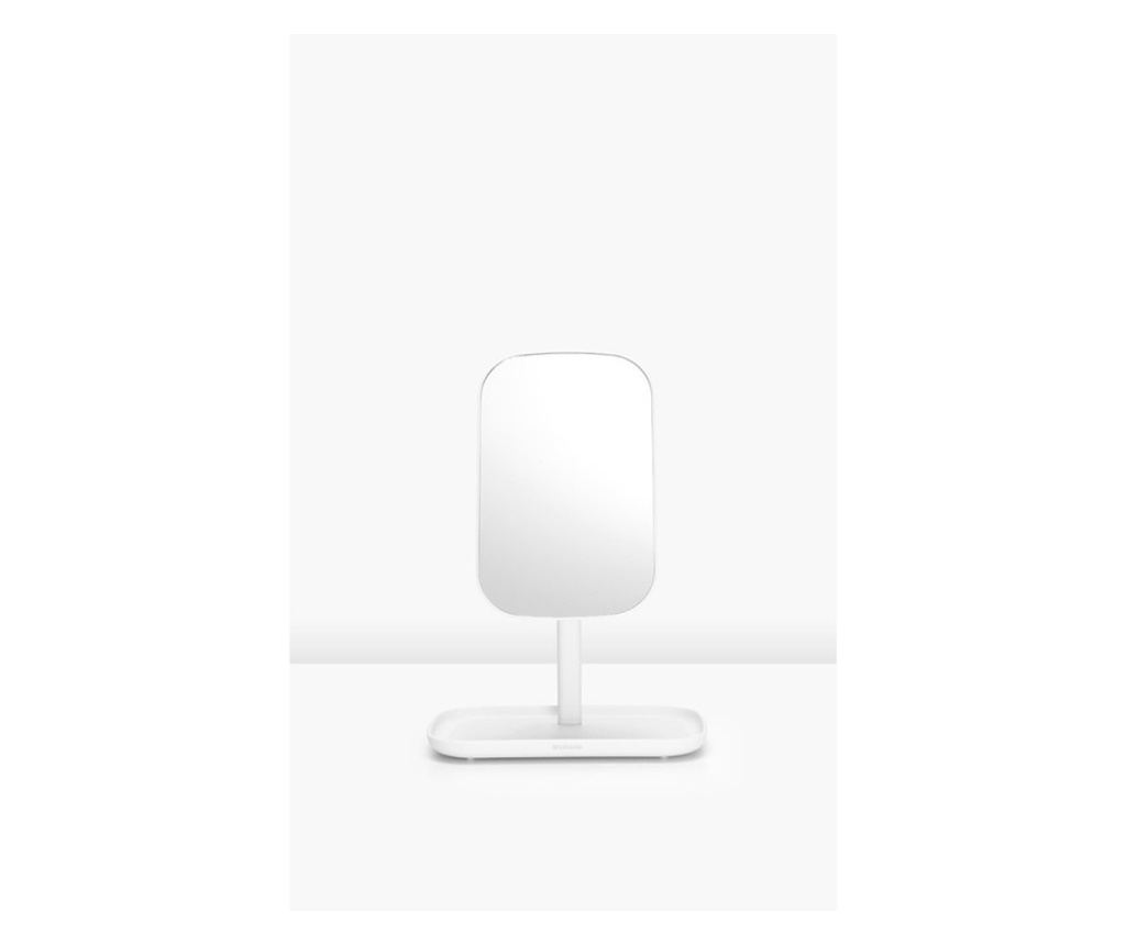 Brabantia ReNew Tükör kiegészítőtartóval 1004185, 28,3x20x12,6 cm, csúszásmentes talp, 360°-os elforgatás, fehér - 10