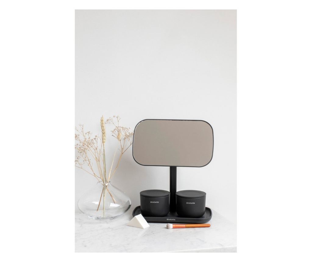 Brabantia ReNew Tükör Tartóval 1004184, 28,3x20x12,6 cm, Csúszásmentes Talp, 360°-ban Állítható, Sötétszürke - 2
