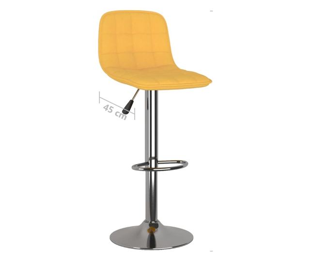 Barski stoli, 2 kosa, rumeni, tekstil